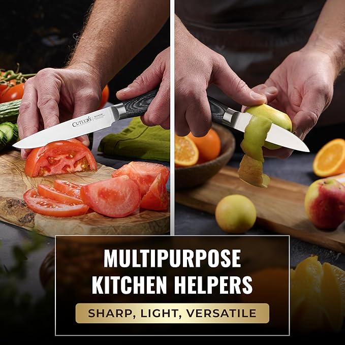 Cutluxe 5-Piece Chef Knife Set – Ultra Sharp Japanese Kitchen Knives, High Carbon Stainless Steel Blades, Full Tang Pakkawood Handles – Shinobi Series