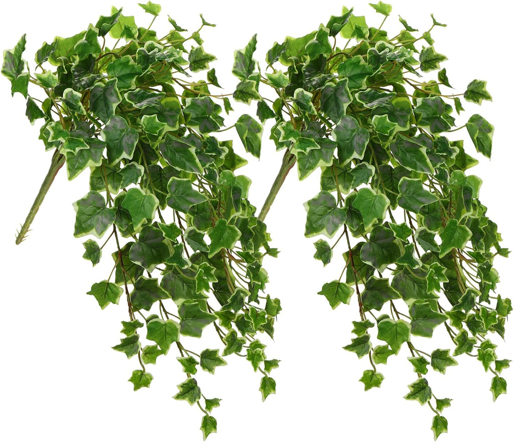 Hollyone 2pcs Artificial Hanging Plants 24" Fake Ivy Vine Faux Ivy Leaves Hanging Plant Greenery for Wall House Room Patio Indoor Outdoor Home Shelf Office Wedding Decor