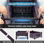 Raised Garden Bed with Reinforcement Rods Elevated Planter Boxes for Outdoor Plants with Drainage Holes for Flowers Vegetables Herbs Patio Backyard Deck Balcony,Purple