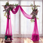 MDS Halloween Chiffon Draping Fabric - 1 Panel, 30" Wide x 50ft Long - Sheer Spooky Arbor & Canopy Drapery for Haunted House Backdrops, Party Ceilings, DIY Costumes & Themed Events - Magenta
