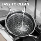 Non Stick Frying Pans Set with 3 Lid, Hybrid Pans Set Nonstick (8+10+12inch),Pan for cooking, nonStick Cookware, Dishwasher and Oven-Safe Cookware Sets, Stainless Steel Skillets