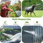 Garden Hose 100ft, Stainless Steel Heavy Duty Water Hose with 10 Function Nozzle Flexible, Lightweight, No-Kink, Pet Proof, Puncture Proof Metal Hose for Yard, Outdoor