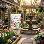 Spring Summer Floral Welcome Garden Flag Hello Spring Tulip Lavender Garden Flag 12x18 Inch Double Sided 12x18 Inch Double-Sided Linen Holiday Outdoor Yard Decorative Flag