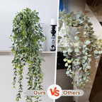 Artificial Hanging Plant 2 Pcs Faux Plant Ivy Vine Faux Eucalyptus Vines Fake Potted Greenery for Wall Living Room Home Shelf Office Bathroom Outdoor Indoor Decor (Type 2)