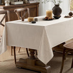 MIULEE Grayish White Linen Tablecloth 60x84 Inch Rectangle Table Cloth Waterproof,Stain Resistant & Wrinkle Resistant for Dining Party Wedding