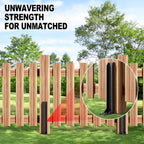 Fence Post Repair Kit，Heavy Duty Steel Fence Post Anchor Ground Spike ，Quick Fix Broken/Leaning Wood Posts with，and Fixed Fence Posts（2-Pack）