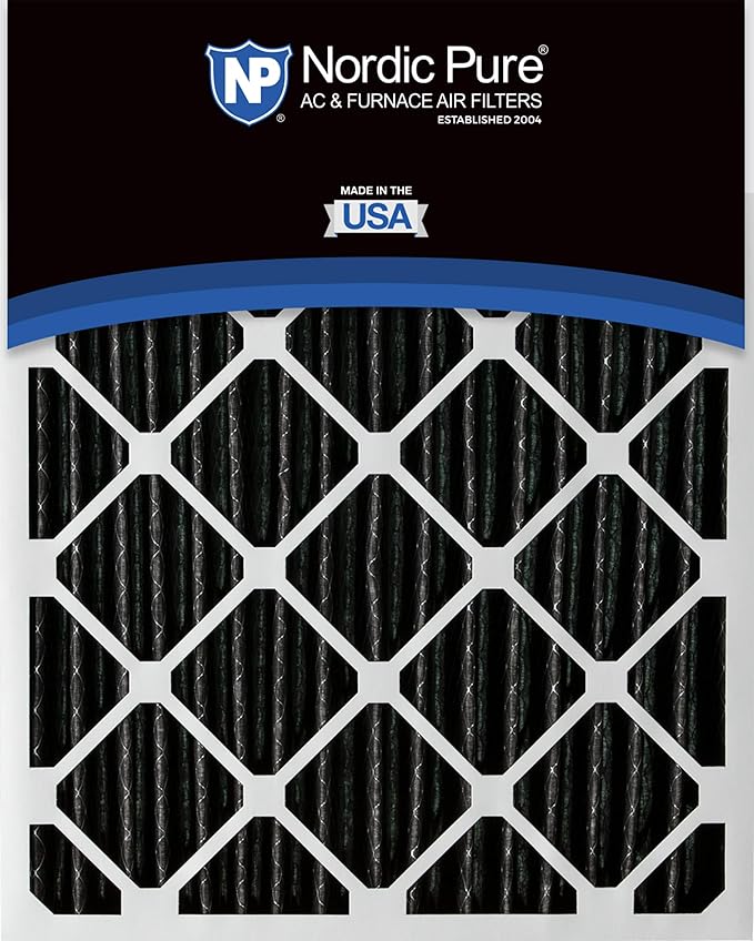Nordic Pure 12x25x1 (Actual Size: 11 3/4 x 24 3/4 x 3/4) Furnace Air Filters MERV 12 Pleated Plus Carbon 3 Pack