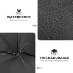 Porch Swing Cushions,Outdoor Cushions 3 Seater Replacement with Backrest, Waterproof Thickened Bench Cushion with Ties for Porch, Patio,Outdoor, Backyard and Garden (Black 47 * 40 in)