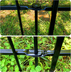 Garden Fence 24" H x 24" W (5 Panels, Total Length 10 feet), Metal Decorative Border Folding Fence, Landscape Fencing for Dog, Flower Bed, Yard, Animal Barrier