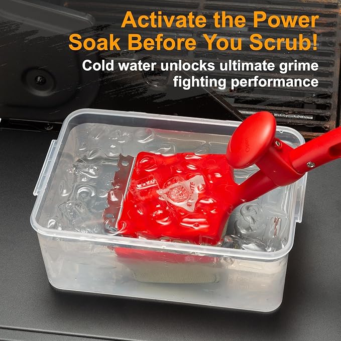 BBQ Grill Cleaner Brush, EEFINITE Steam Grill Brush for Outdoor Grilling with Replacement Scrub Sponge + Superior Scraper, Safe No Wire Bristle Barbecue Scrubber Brush for Grills Cleaning Tool