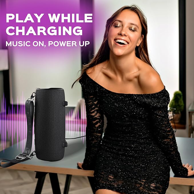 TREBLAB Ultra Loud Wireless Speaker - 60W Stereo Sound with Deep Bass, 20H Playtime, Powerbank, Waterproof, Loudest Portable Bluetooth Speaker for Home, Outdoor Party, Beach, Work, Travel, HD-Max