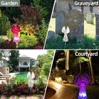 Solar Lights Outdoor Decorative Angel, Garden Solar Light Housewarming Gifts for Women Friends Mom Grandma, Color Changing Garden Stake Light for Yard Patio Pathway Grave Cemetery Decorations