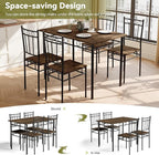 5 Piece Dining Table Set, Wood Kitchen Table and Chairs for Small Space,Breakfast Nook,Easy Assembly,Brown