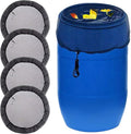 Rain Barrel Accessories Mesh Cover with Drawstring Collection Buckets Cover Tank Harvesting Tool Protector Preventing Fallen Leaves Debris Small Objects in Outdoor Garden(37.4 Inch) (4)