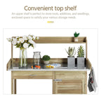Yaheetech Potting Bench Outdoor Potting Table with Storage,Light Green