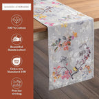 Maison d' Hermine Table Runner 100% Cotton Single Layer Table Runners 108 inches Long for Thanksgiving Christmas Decorations Home Kitchen Dining Party Wedding (Equinoxe - Grey, 14.5" x 108")