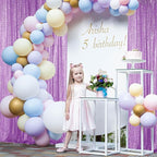 Sugargirl Lavender Purple Sequin Backdrop Curtain 4 Panels 2FTx8FT Glitter Lavender Background Drapes Sparkle Photography Backdrop for Party Wedding Birthday Wall Decoration