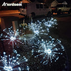 Anordsem Solar Garden Lights Outdoor: Fireworks Light Waterproof for Yard Outside - LED Starburst White Lighting Patio Path Decor 6 Pack - Gardening Gifts for Women Mom Homeowner