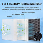 MA-40 Replacement Filter Compatible with MA-40 Air Purifiers, 3-in-1 High-Efficiency Filtration System for MA40W MA40B, H13 True HEPA with Activated Carbon Pre-Filter