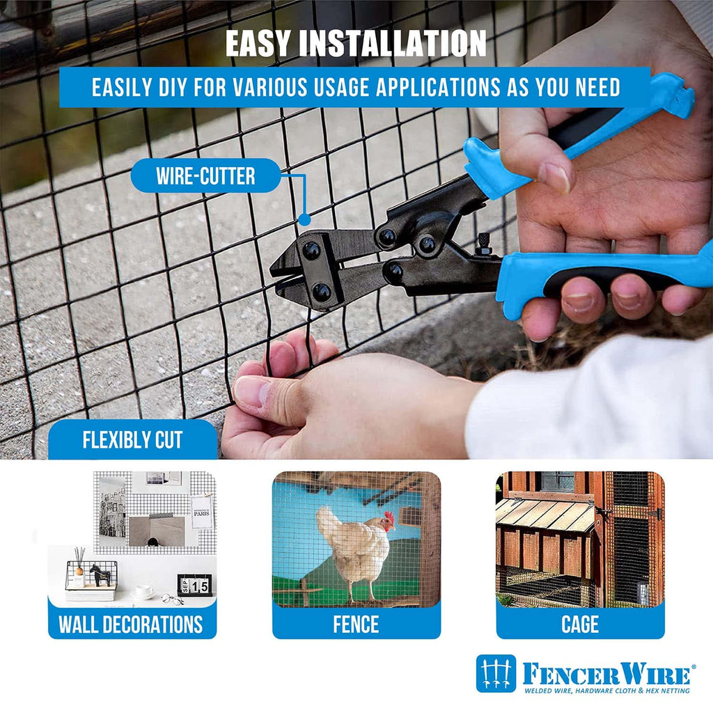 Fencer Wire 16 Gauge Hardware Cloth, Black Vinyl Coated Welded Wire Mesh, Chicken Coop Wire Fence, 1.5 inch x 1.5 inch Grid (4 ft. x 50 ft.)