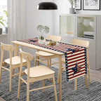 4th of July Table Runner, Patriotic Independence Day American Stars Stripes Flag Print Table Runner for Farmhouse Kitchen Dining Holiday Birthday Party, 13x120inch