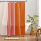 MONDAY MOOSE Bath Mat with Scalloped Wavy Ripple Design, Microfiber Absorbent Non Slip Tufted Rug for Floor, Shower or Kitchen (20x32 inch, Orange)