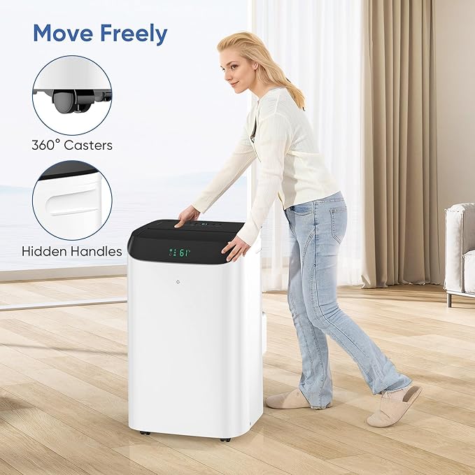 16,000 BTU Inverter Portable Air Conditioner with Remote, Free Stand Cooling Portable AC Unit for Room up to 800 sq.ft, with Dehumidifier & Fan,Dual Hose,Windows Kit,Quiet Sleep Mode(45dB)