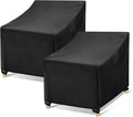 WLEAFJ Outdoor Chair Covers Waterproof, Black Lawn Patio Furniture Covers, Heavy Duty Wicker Garden Sofa Chair Cover, 2 Pack - 37" W x 40" D x 30" H