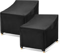 WLEAFJ Outdoor Chair Covers Waterproof, Black Lawn Patio Furniture Covers, Heavy Duty Patio Lounge Deep Seat Cover, 2 Pack - 26" W x 25" D x 34" H