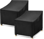 WLEAFJ Outdoor Chair Covers Waterproof, Black Lawn Patio Furniture Covers, Heavy Duty Patio Lounge Deep Seat Cover, 2 Pack - 26" W x 25" D x 34" H