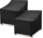 WLEAFJ Outdoor Chair Covers Waterproof, Black Lawn Patio Furniture Covers, Heavy Duty Wicker Garden Sofa Chair Cover, 2 Pack - 30" W x 37" D x 31" H