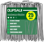 12 Inch 11 Gauge Galvanized Landscape Staples Stakes for Decoration, 25/100/200pcs Garden Metal Stakes for Weed Barrier Fabric, Fence Stakes, Tent Stakes (12in, 25pcs)