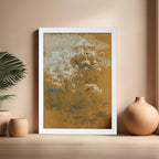 Poster Master Vintage Wild Flowers Poster - Retro Tonal Botanical Painting Print - Abstract Art - Floral Art - Farmhouse Art - Aesthetic Flower Shop or Living Room Wall Decor, 16x20 White Framed