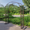 Garden Arbor, Metal Wedding Arch for Ceremony Party, Garden Trellis for Climbing Plants Outdoor, Wide 55" 71" 87" 103" 118" 134" Garden Arch Stand for Garden, Backyard, Lawn(Brown,134" x 91" x 16")