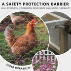 Chicken Wire, 13.7 in x 50 ft Garden Fence, Wire Mesh, Chicken Wires Fencing, Mesh Hexagonal Galvanized Metal Poultry Netting for Chicken Coop Rabbit Dogs Barrier (13.7 in x 50 ft)