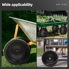 AR-PRO (4-Pack) 13" Flat Free Tire and Wheel - with 5/8" Axle Bore Hole, 2.17" Offset Hub - 13 lnch Solid Wheels Compatible with Garden wagon Cart,Hand Trucks,Utility Cart and Lawnmower Yard Trailers