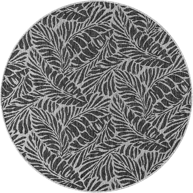 Keen Home Design Terrace Outdoor Round Rug - 8ft Round Washable Indoor/Outdoor Rug for Patio, Kitchen, Balcony, Beach, Garden, Deck and Porch, Size: 7'7" Round