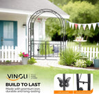 VINGLI Garden Arbor Arch, Wedding Arch Archway for Ceremony Party, Trellis for Plant Climbing, Christmas Decorations Pergola for Backyard, Lawn, Patio, Yard (Arbor with Gate)