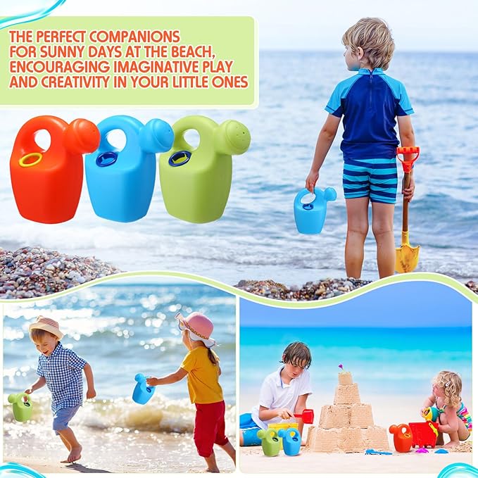 Lunmon 12 Pcs Kids Watering Can Plastic Mini Watering Can Bulk for Child Toddler Flower Garden Sand Beach Toy Garden Tools for Boys Girls End of Year Gifts