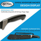 SZCO Supplies 25” Black Wood Handle Heavy Duty Saw Back Jungle Cleaver Machete With Sheath