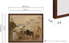 Poster Master Vintage The Bazaar Painting Poster - Retro Street in Udaipur Print - India Art - Cityscape Art - Farmhouse Art - Abstract Art - Office or Living Room Wall Decor, 16x20 Brown Framed