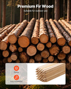 VEVOR Wooden Garden Stakes, 25 Pcs 48x0.75x0.75 in Survey Grading Stakes, Garden Ground Stake with Sharp Point, Fir Wood Plant Support Stake, Sign Posts for Silt Fence Backyard Boundaries Baselines