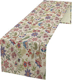 Spring Floral Table Runner, Boho Floral Pattern Natural Plant Table Decoration for Home Kitchen Restaurant Holiday Party, 13in W x 36in L