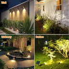 APONUO Metal Outdoor Solar Landscape Lights, Waterproof Spotlight 6-in-1 for Yard Landscape Lighting, Auto On/Off for Pathway, Driveway, Patio (Warm White)