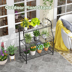 Simple Trending Plant Stand Indoor Outdoor, Plant Shelf for Multiple Pots Metal, 3 Tiers Large Plant Holder for Living Room Garden Balcony