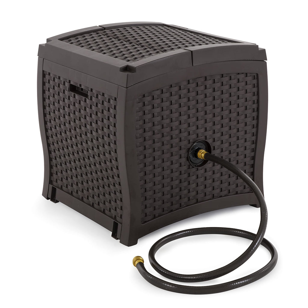 Suncast Hose Reel with Smart Trak Hose Guide, Water-Tight Connection, Durable Resin Construction, 225' Hose Capacity, Brown, Made in the USA