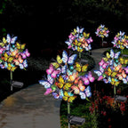 Solar Garden Lights Solar Lights Outdoor Waterproof Decorative 4 Pack with 144 LED 68 Butterfly Solar Lights for Garden Yard Decor Christmas Decorations, Gifts for Mother's Day Mom