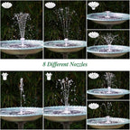AISITIN 6.5W Solar Fountain Pump with Colorful LED Lights, 3000mAh Battery, Anti-Drift Brackets, 10 Nozzles, Remote Control, Solar Powered Bird Bath Fountain for Outdoor Garden Pond Fish Pond Backyard