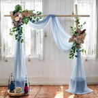 MDS Halloween Chiffon Draping Fabric - 2 Panel, 30" Wide x 50ft Long - Sheer Spooky Arbor & Canopy Drapery for Haunted House Backdrops, Party Ceilings, DIY Costumes & Themed Events - Dusty Blue