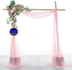 MDS Halloween Chiffon Draping Fabric - 2 Panel, 30" Wide x 20ft Long - Sheer Spooky Arbor & Canopy Drapery for Haunted House Backdrops, Party Ceilings, DIY Costumes & Themed Events - Blush Pink